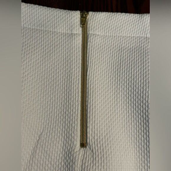 Worthington White Pleated Waffle Textured Skirt Women’s 12 EUC - Picture 2 of 11